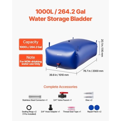 Vevor water storage bladder - vevor,